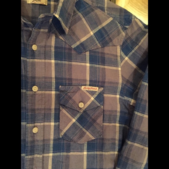 Lucky Brand Linen Western Style Shirt Small Grey - Picture 6 of 8